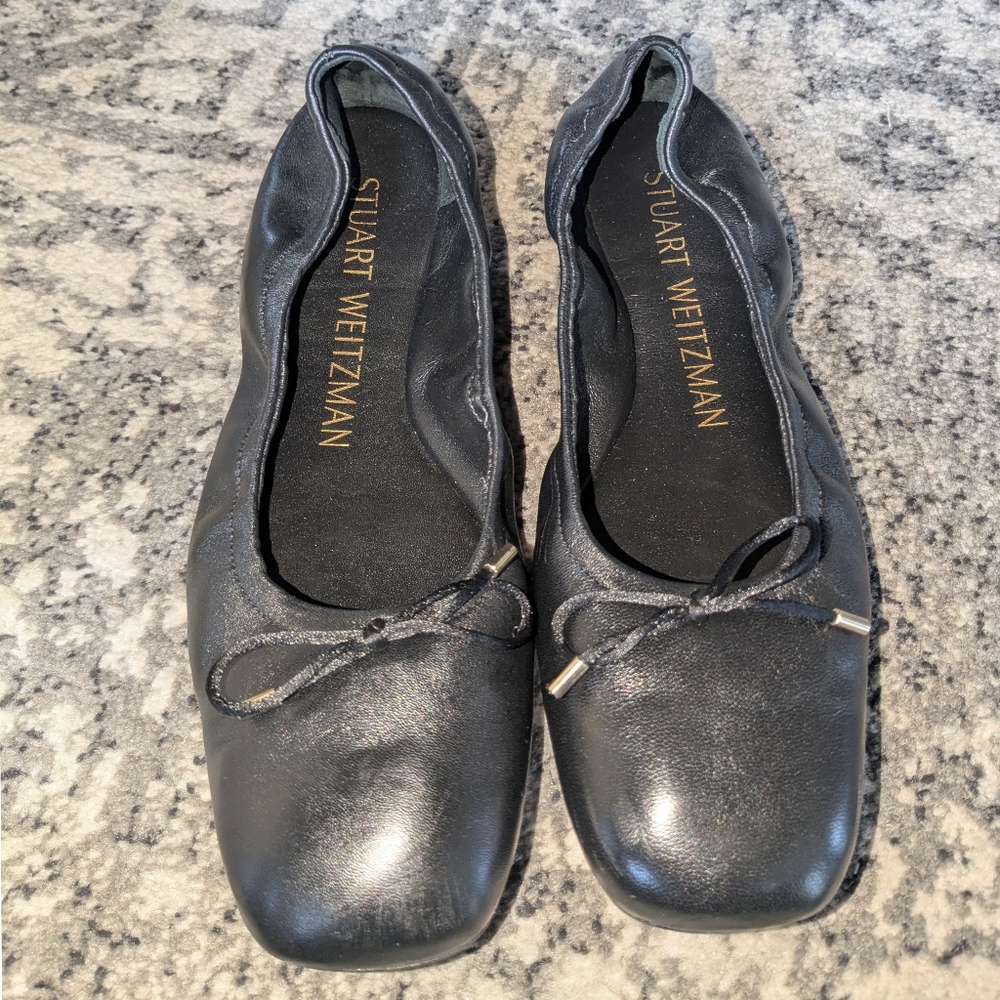 Stuart Weitzman Bardot Bow Square Toe Flat - image 2